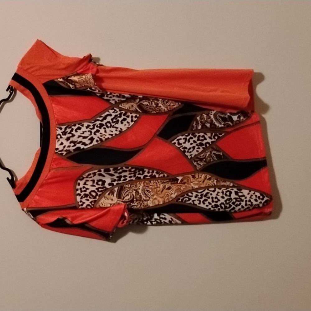 Orange and gold design top